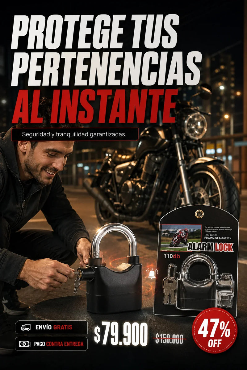 Candado Alarma Motos Bicicletas Hogar